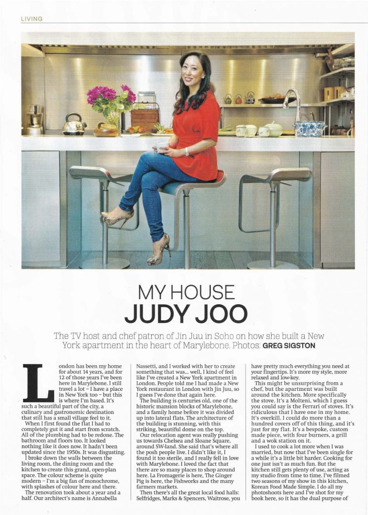 Annabella Nassetti on City A.M.’s luxury lifestyle magazine - project for Celebrity Chef Judy Joo - page 1