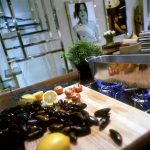 Preparing mussels in a contemporary kitchen