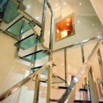 Contemporary glass staircase
