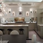 Modern kitchen & dining room with Asian figurines & vases