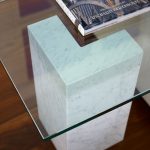 Glass & marble side table