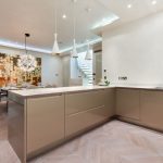 Contemporary open kitchen & dining room