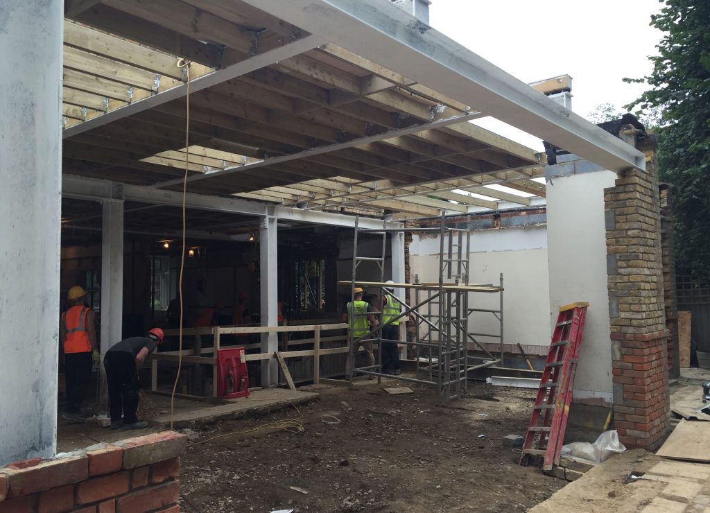 Installtion of RSJs and joists on site