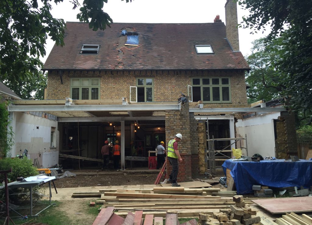 Rear exterior view of house in ANBM contsruction project