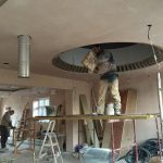 Plastering ceiling and circular skylight