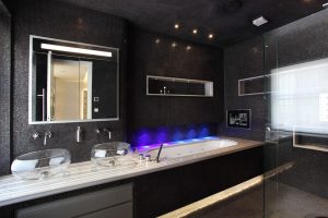 A Modern Black bathroom